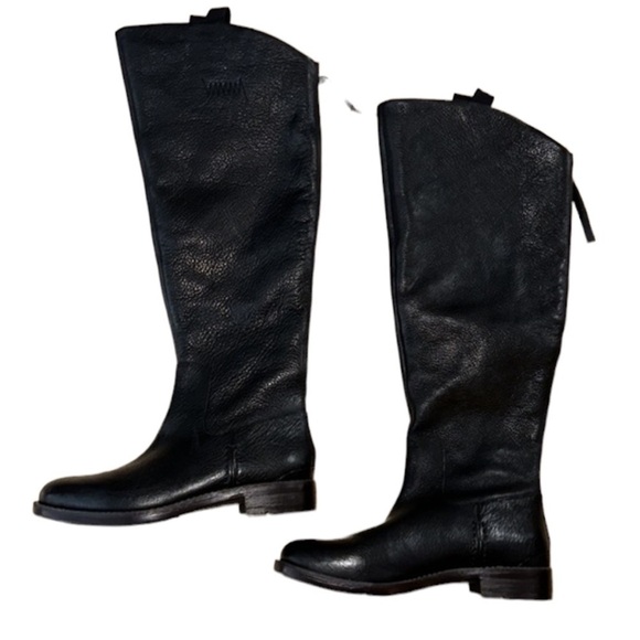 Franco Sarto Meyer Leather Riding Boots, Black, Full-back Zipper. NWOT - Picture 4 of 17